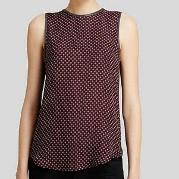 Theory Silk and Lamb Leather Purple Sleeveless Blouse Shell Top Size P or XS - Picture 16 of 16
